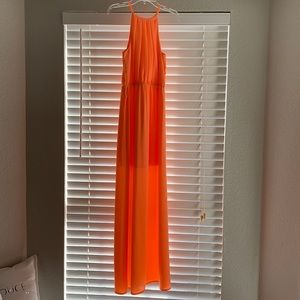 GB neon coral maxi dress
